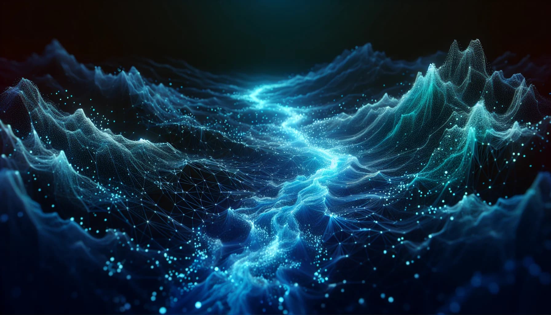 Nanopayments powered by Circle Gateway — abstract glowing river of micropayments flowing through a crystalline payment network