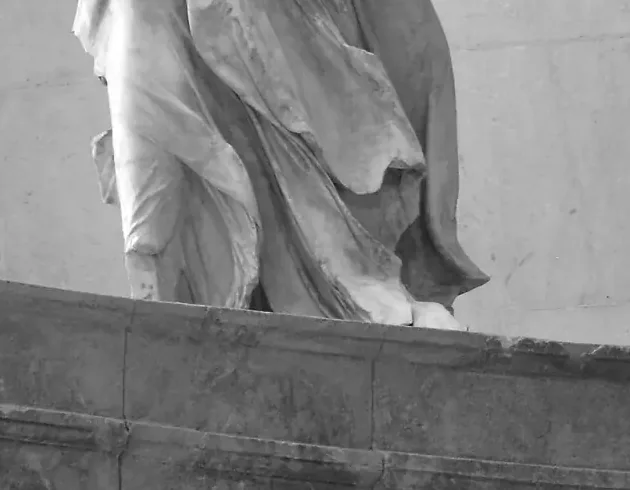 The foot of the Winged Victory touching the prow